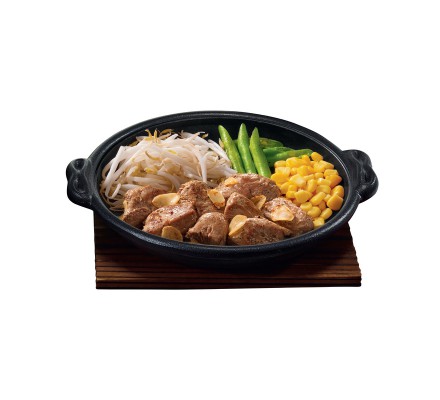 สเต๊กหมูกระทะร้อน (อาหารจานเดี่ยว)