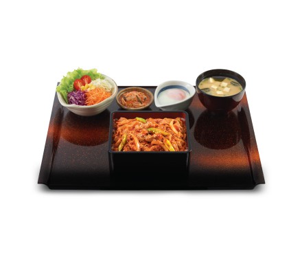 เซตข้าวหน้าเนื้อผัดเผ็ดซอสญี่ปุ่น