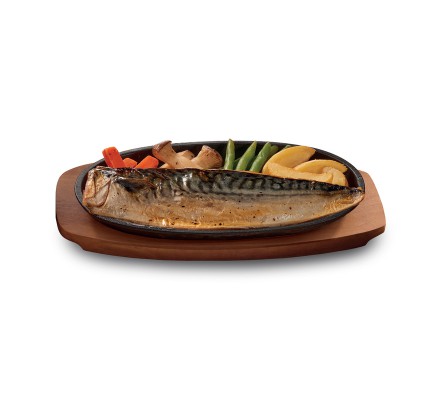 ปลาซาบะย่างเกลือกระทะร้อน (อาหารจานเดี่ยว)