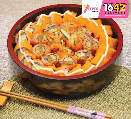 เซตแคลิฟอร์เนียไข่กุ้งและสไปซี่เอบิ