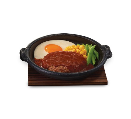 แฮมเบอร์เกอร์เนื้อกระทะร้อน (อาหารจานเดี่ยว)