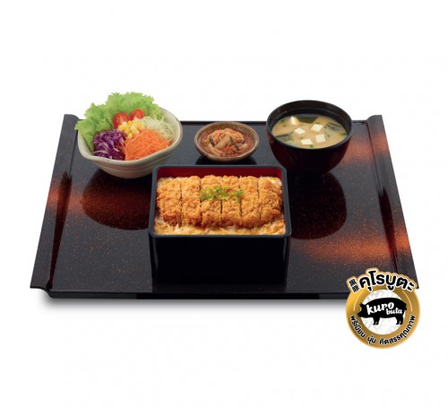 เซตข้าวหน้าหมูคุโรบูตะชุบแป้งทอด