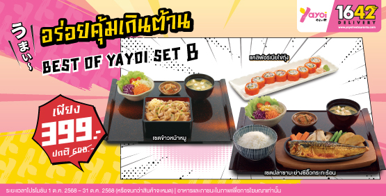 Best of Yayoi Set B ราคา 399 บาท (จากปกติ 608 บาท)